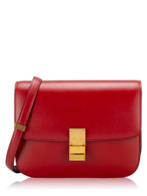 Calfskin Classic Box Medium Flap Bag Red