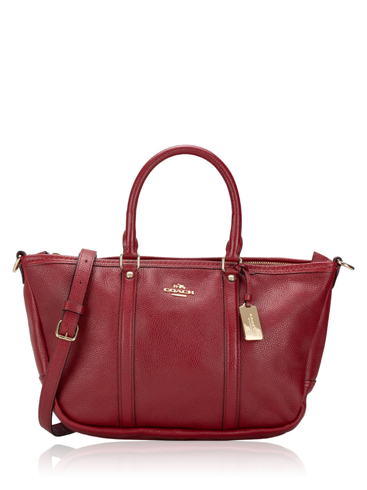 37154M Central Satchel Dark Red