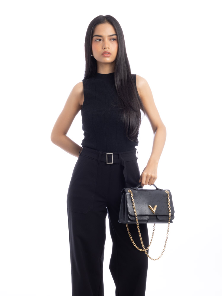 Monogram Cuir Plume Very Chain Bag Noir