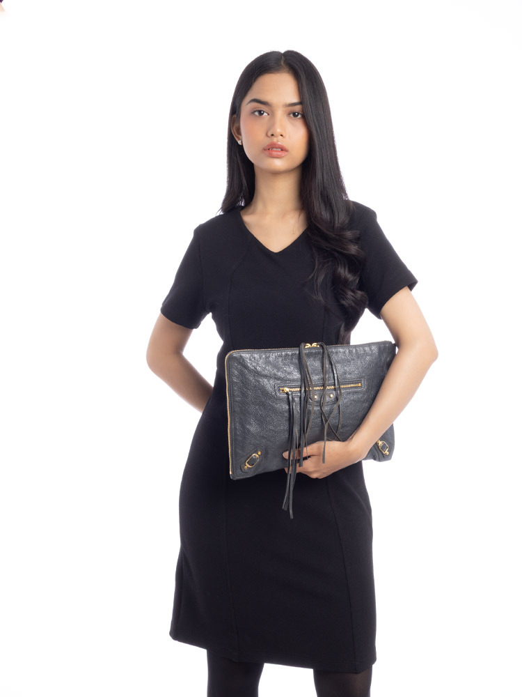 Classic Small Pouch Gris Fossile