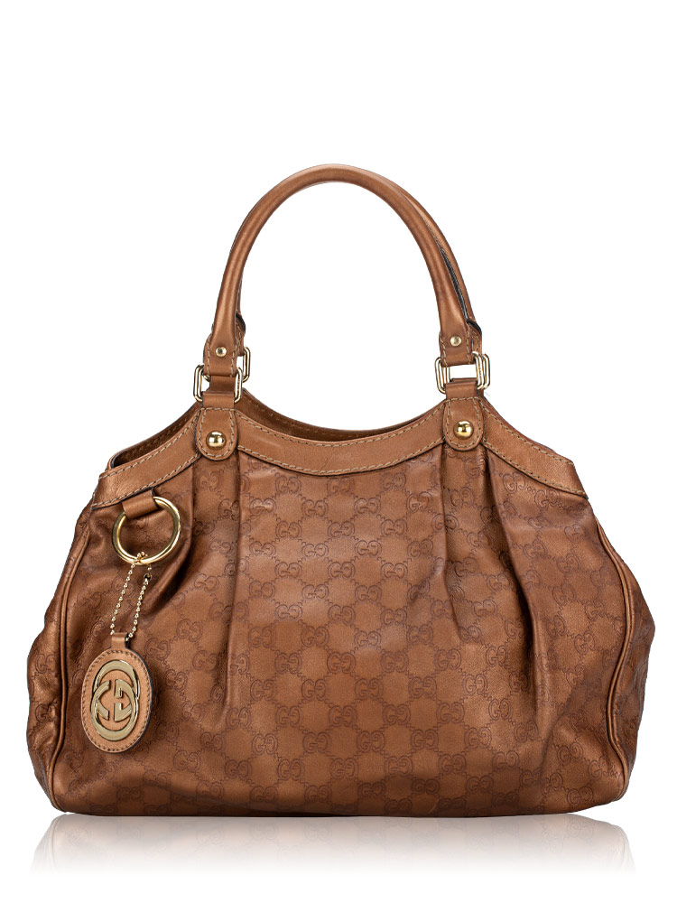 Guccissima Sukey Medium Tote Bronze