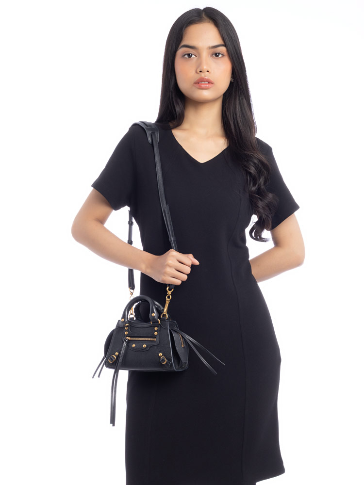 Grained Calfskin Neo Classic Nano City Black