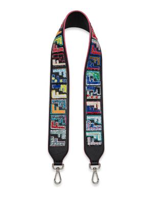 Calfskin Sequins Fun Fair Strap You Nero Multicolor