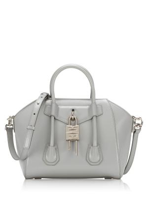 Box Calfskin Mini Lock Antigona Cloud Grey