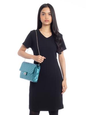 Metallic Calfskin Snake Chain 2.55 Reissue Flap Bag Turquoise