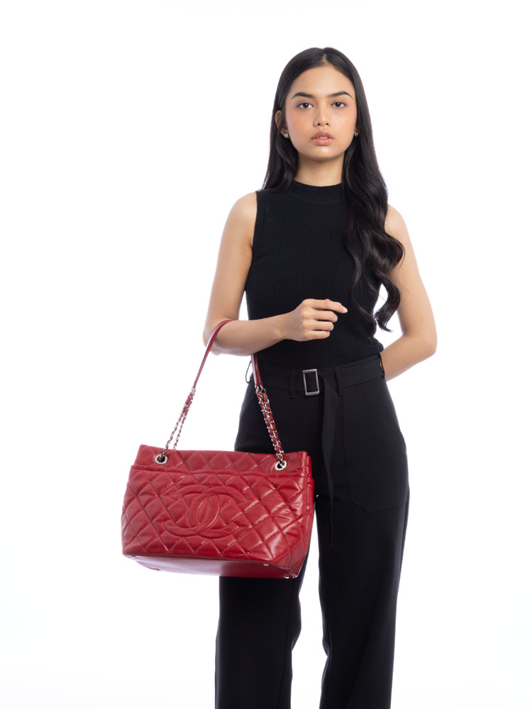 Caviar Soft Timeless CC Tote Red