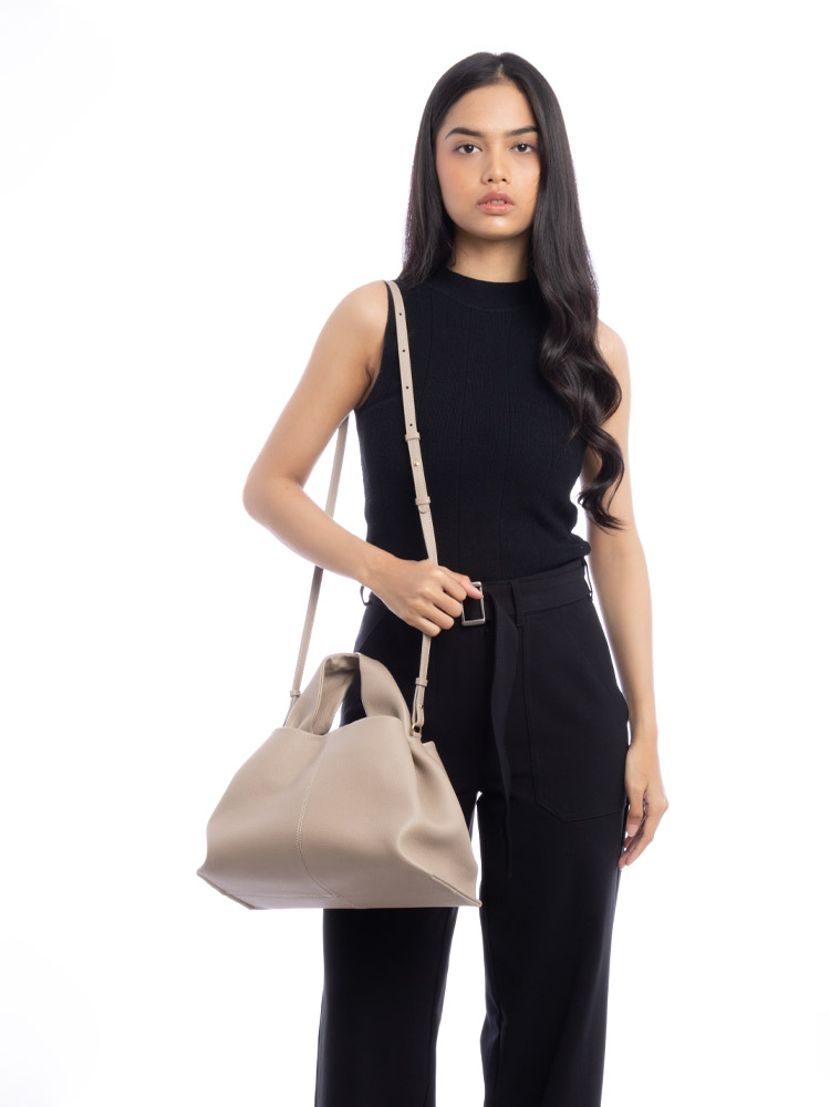 Textured Calfskin Numero Neuf Taupe