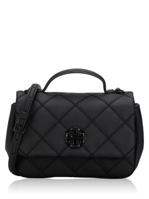 Willa Matte Mini Top Handle Bag Black Silver