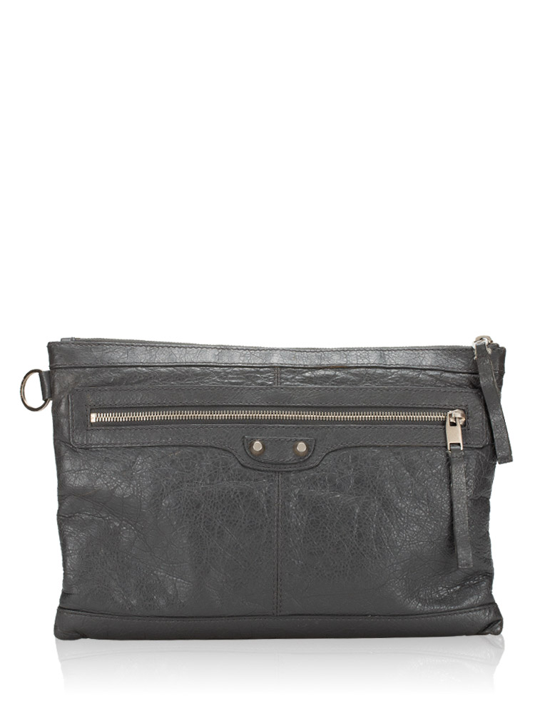 Classic Medium Clip Pouch Gris Fossile