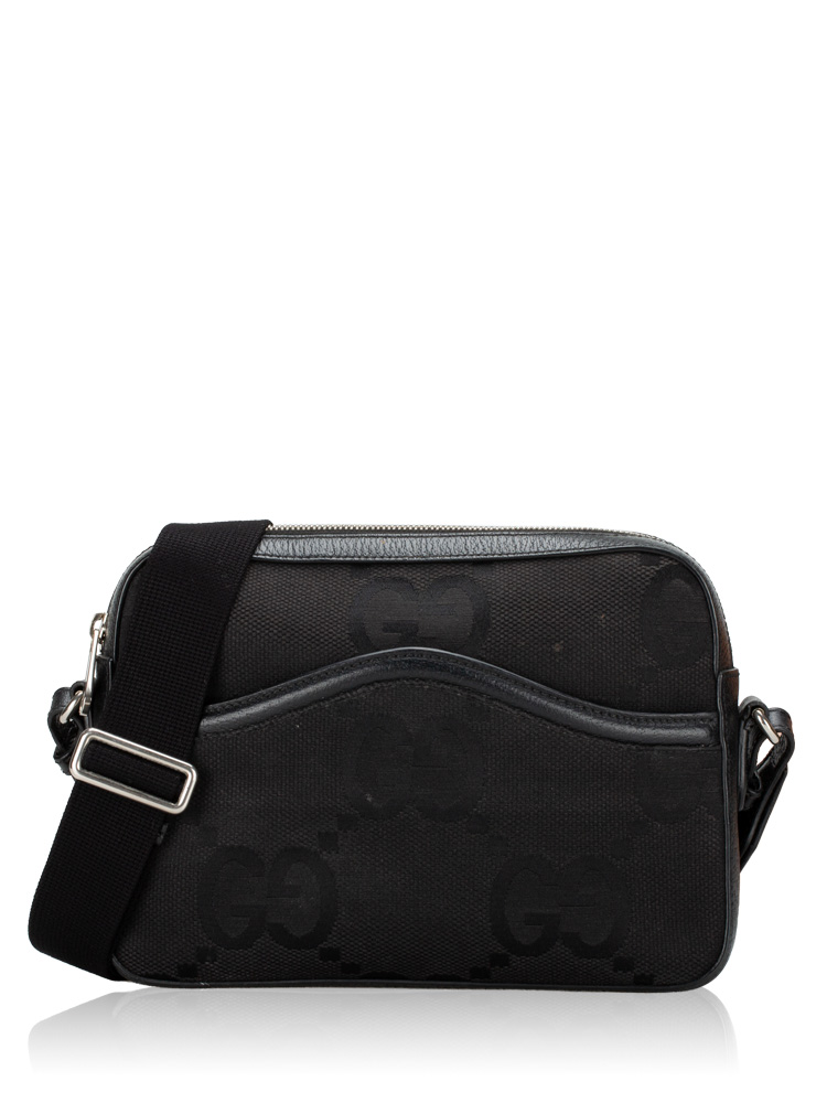 Jumbo GG Calfskin Camera Bag Black