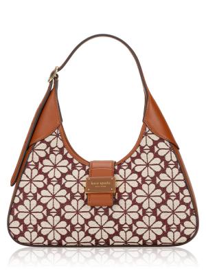 Flower Jacquard Nouveau Small Shoulder Bag Burgundy