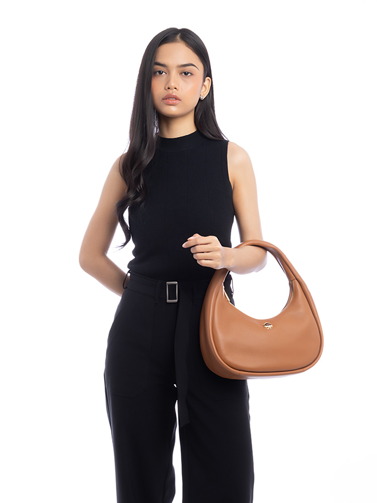 Kayla Crescent Shoulder Bag Warm Gingerbread