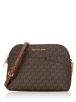 Jet Set Signature Medium Dome X Crossbody Brown