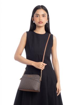 Jet Set Signature Medium Dome X Crossbody Brown