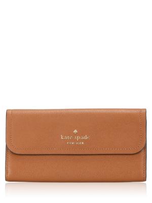 Rosie Pebble Leather Flap Wallet Warm Gingerbread