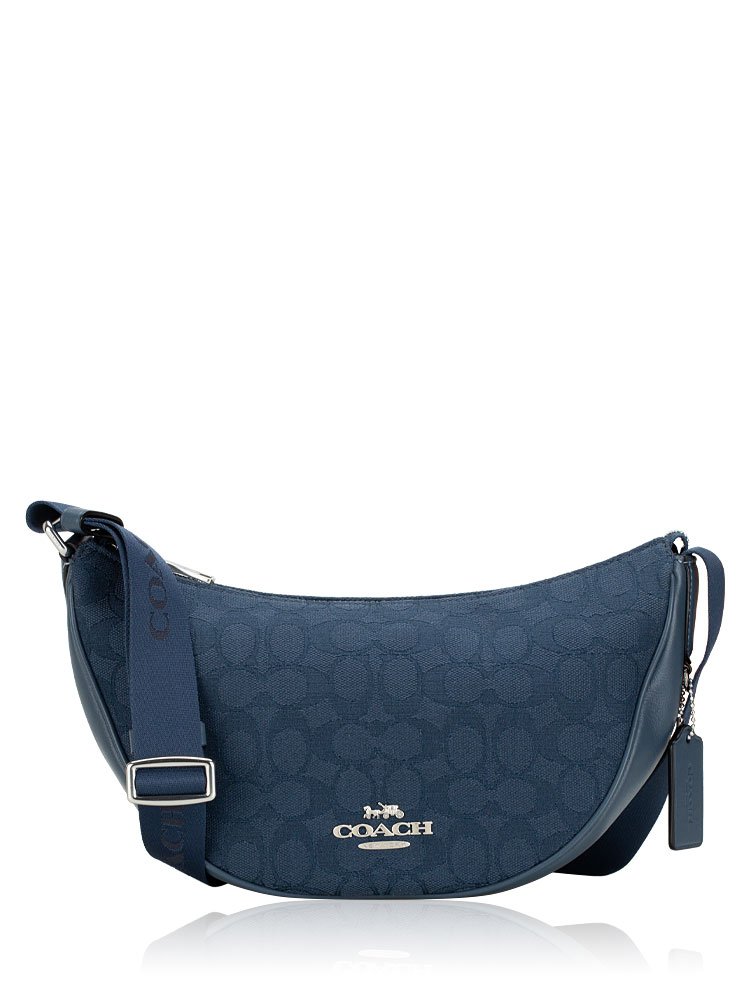 CT822 Signature Jacquard Pace Shoulder Bag Dark Denim
