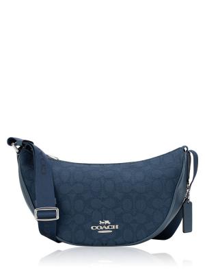 CT822 Signature Jacquard Pace Shoulder Bag Dark Denim