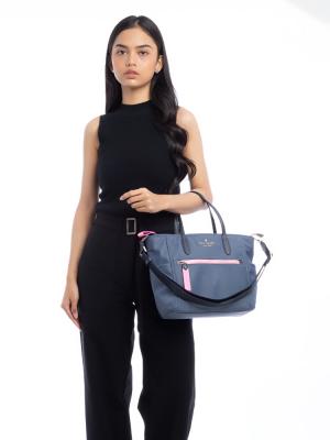 Chelsea Colorblock Satchel Bluestone