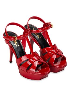 Patent Tribute Platform Sandals New Red Sz 35