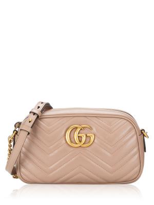 GG Marmont Matelasse Small Camera Bag Porcelain Rose