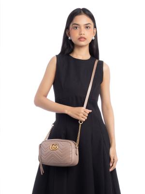 GG Marmont Matelasse Small Camera Bag Porcelain Rose