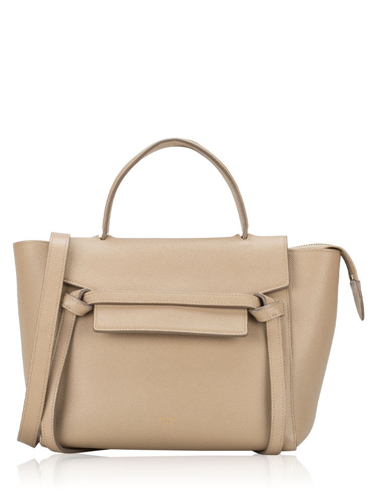 Grained Calfskin Micro Belt Bag Light Taupe