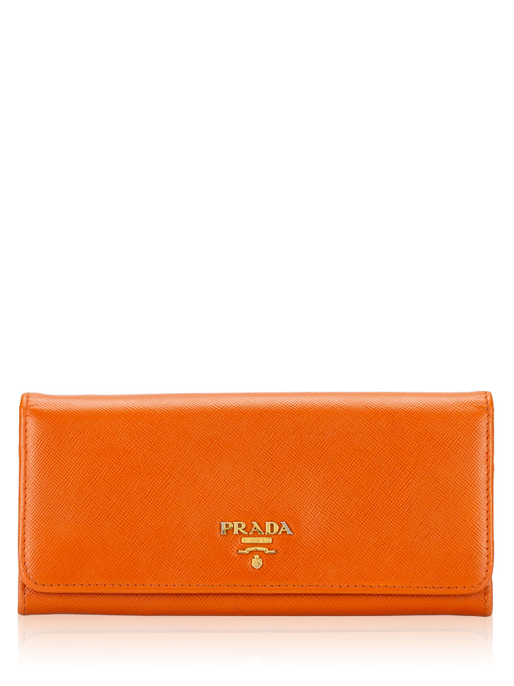 1M1132 Saffiano Metal Continental Wallet Papaya