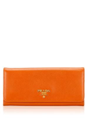 1M1132 Saffiano Metal Continental Wallet Papaya