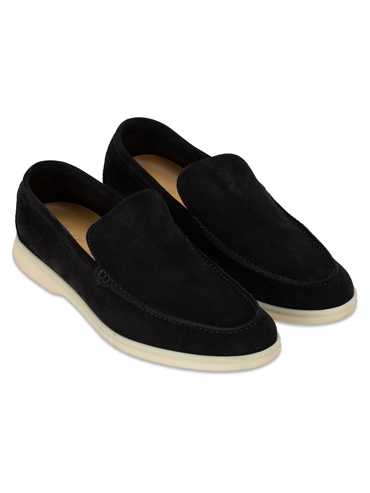 Suede Summer Walk Loafers Black Sz 42