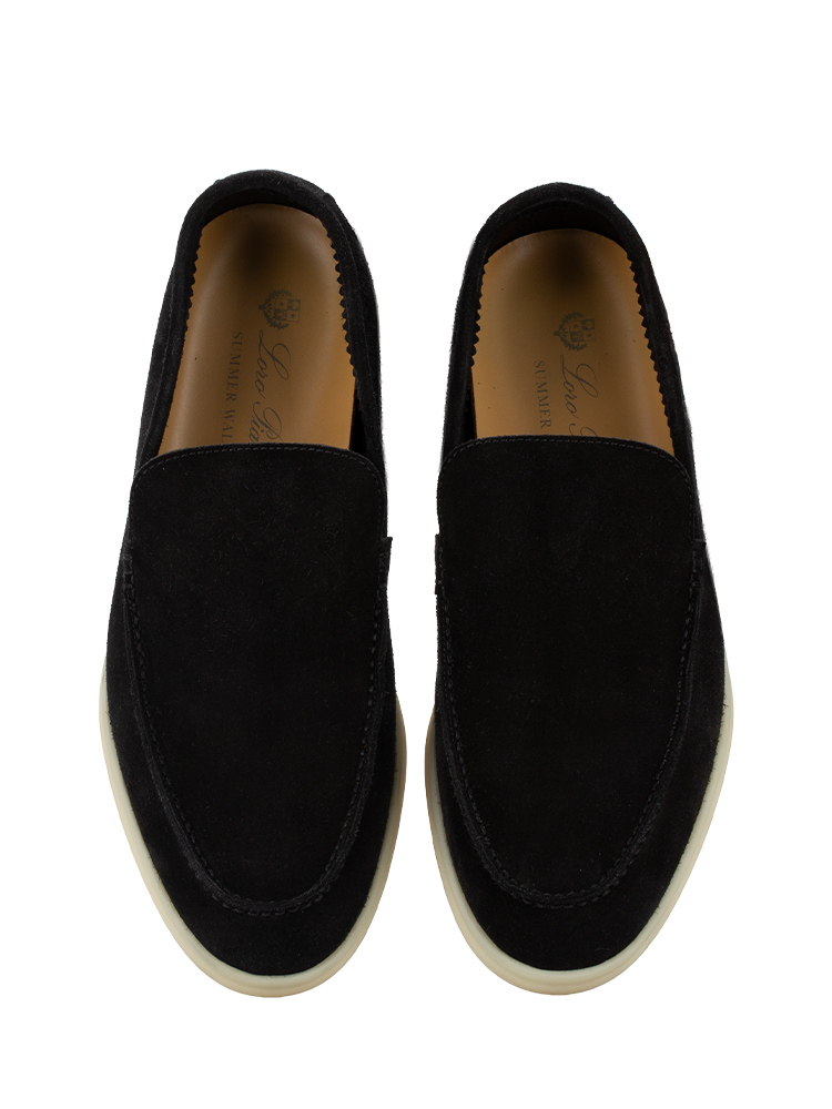 Suede Summer Walk Loafers Black Sz 42