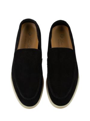 Suede Summer Walk Loafers Black Sz 42
