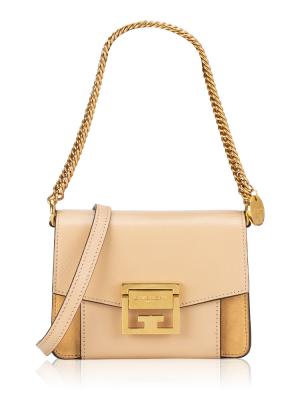Goatskin Suede Mini GV3 Shoulder Bag Nude