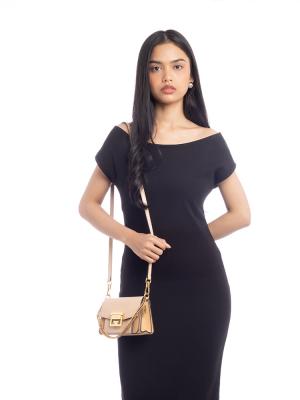 Goatskin Suede Mini GV3 Shoulder Bag Nude