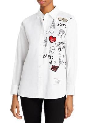 Paris Scenic Patch Shirt Limited Edition White Sz XL