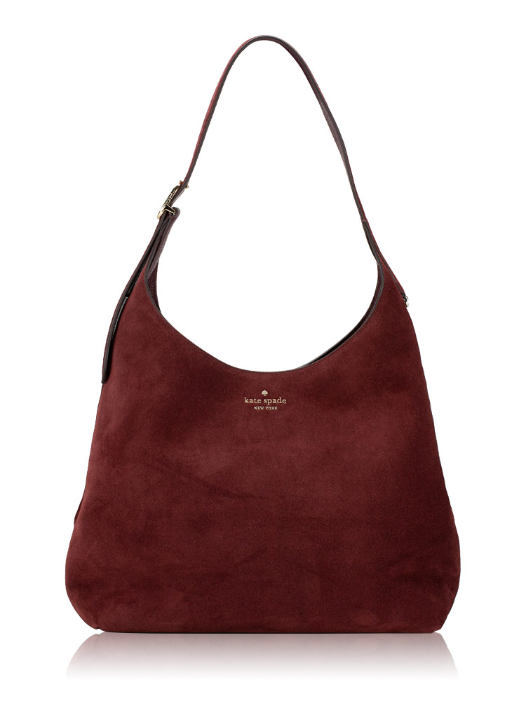 454 Suede Large Shoulder Bag Dark Merlot
