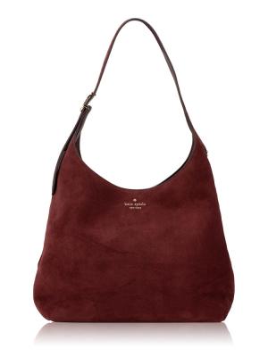 454 Suede Large Shoulder Bag Dark Merlot