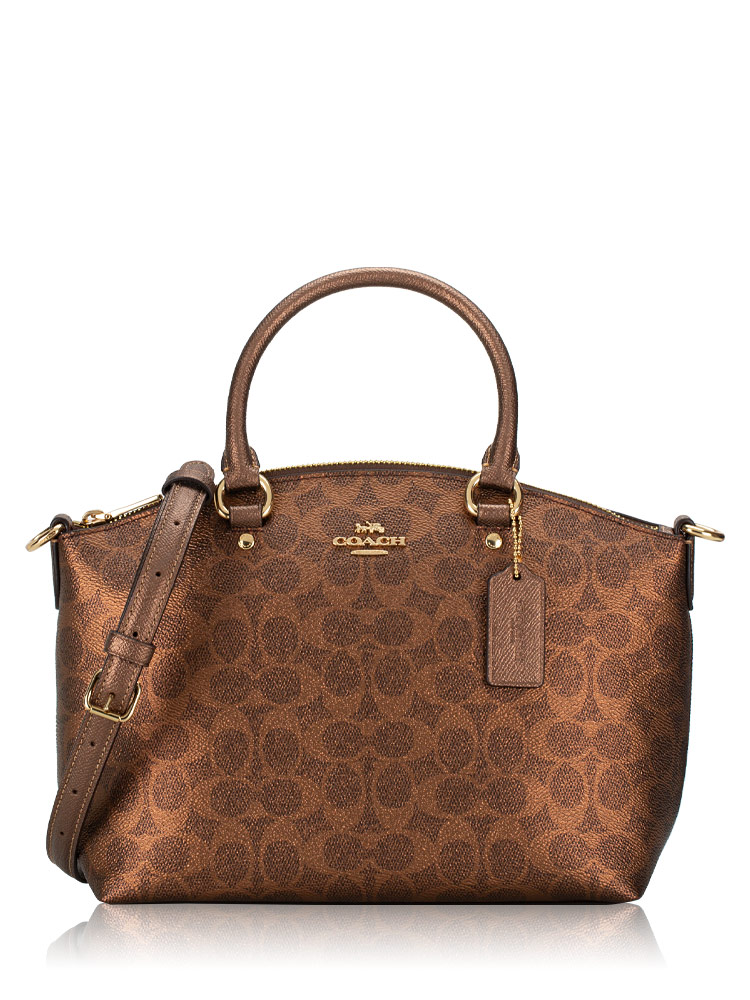 CCM71 Signature Metallic Sadie Satchel Brown Copper