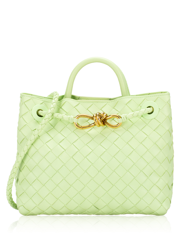 Nappa Intrecciato Andiamo Small Shoulder Bag Fennel