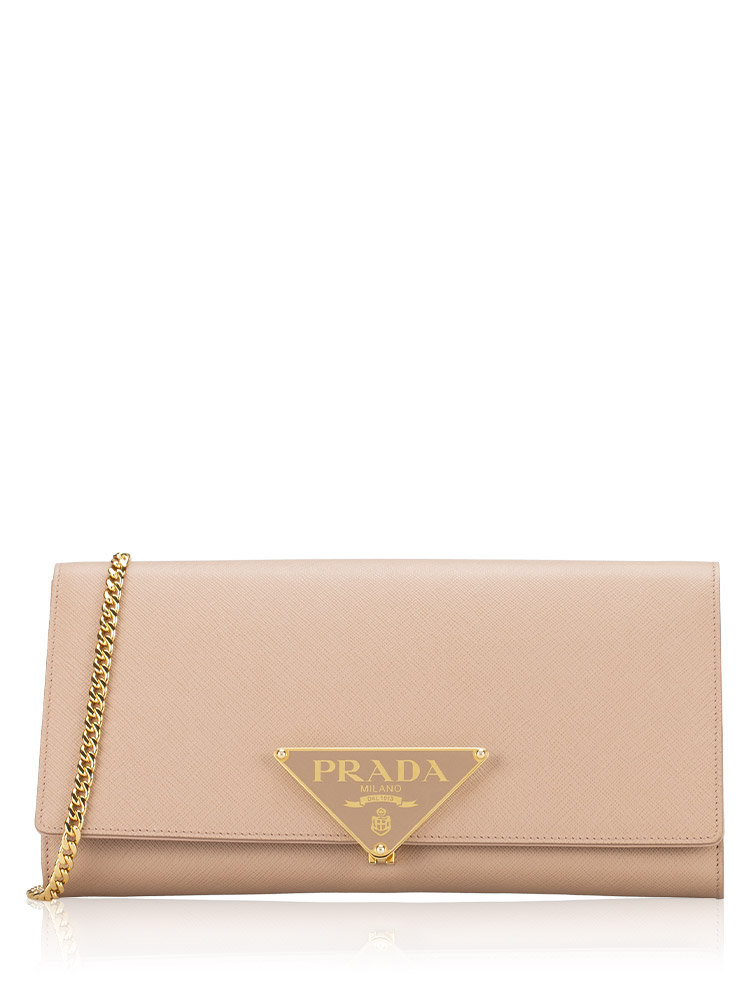 1BF058 Saffiano Chain Wallet Cammeo
