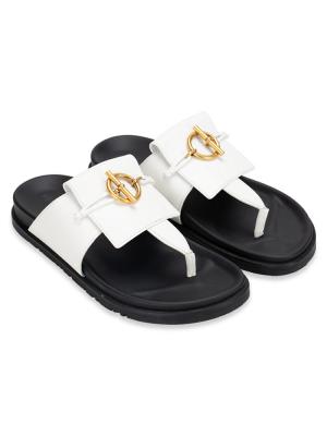 Calfskin Joyce Sandals Blanc Sz 38.5