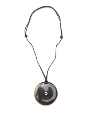 Buffalo Horn Round Pendant Brown
