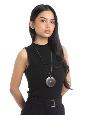 Buffalo Horn Round Pendant Brown
