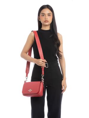 76700 Leather Small Saddle Bag Red