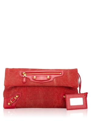 Fabric Giant 12 Gold Envelope Clutch Coquelicot