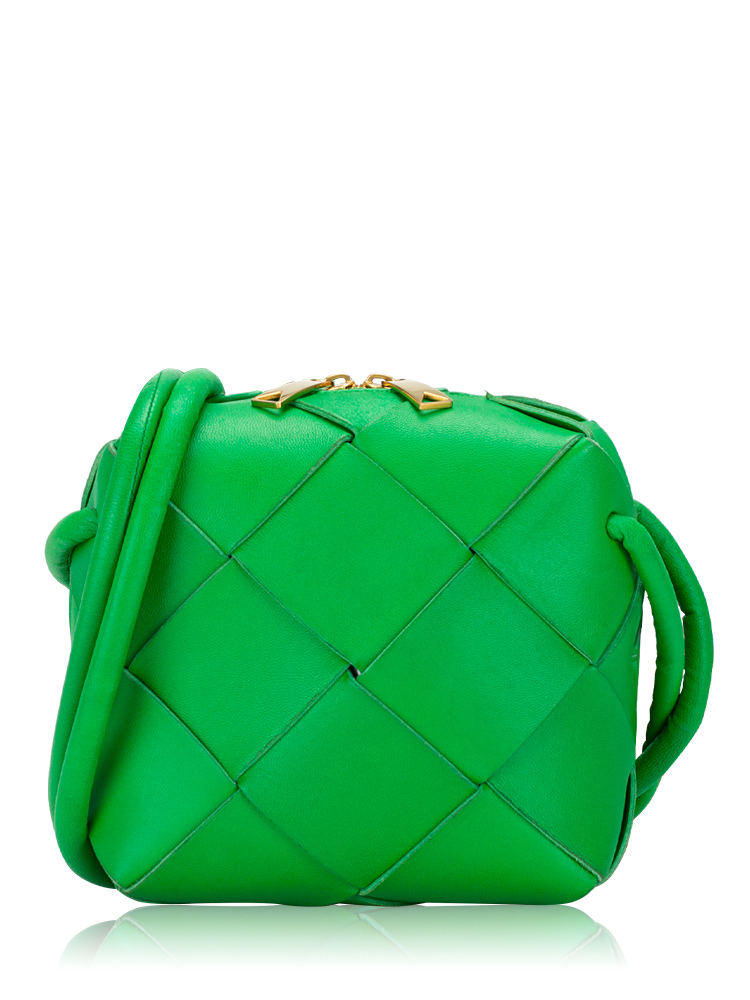 Maxi Intrecciato Cassette Mini Camera Bag Parakeet