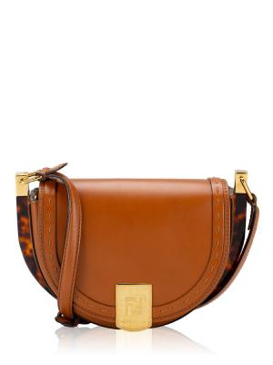 Vitello King Plexiglass Moonlight Shoulder Bag Cuoio Oro Soft