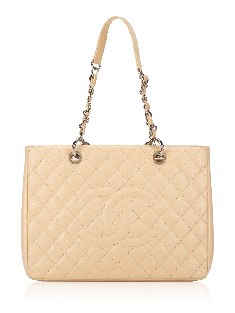Caviar Grand Shopping Tote GST Beige