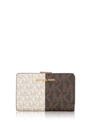 Signature Jet Set Medium Two-Tone Wallet Brown Multi