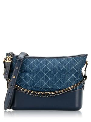 Denim Calfskin Medium Gabrielle Hobo Blue