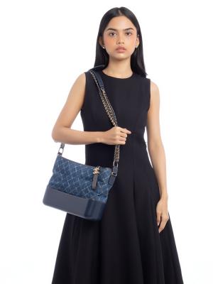 Denim Calfskin Medium Gabrielle Hobo Blue